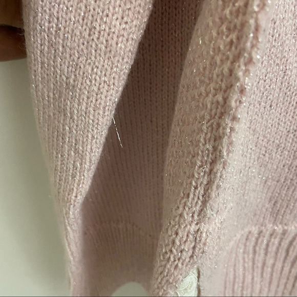 Tommy Hilfiger Lt Pink Metallic Lace Trim Sweater Sz L - Picture 11 of 12